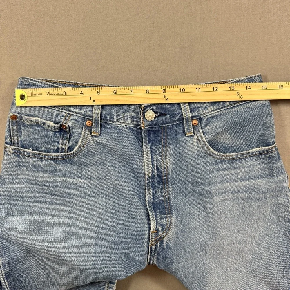 Levi's Premium 501 Regular Straight‎ Blue Button Fly men 31X28 Distressed Y2K